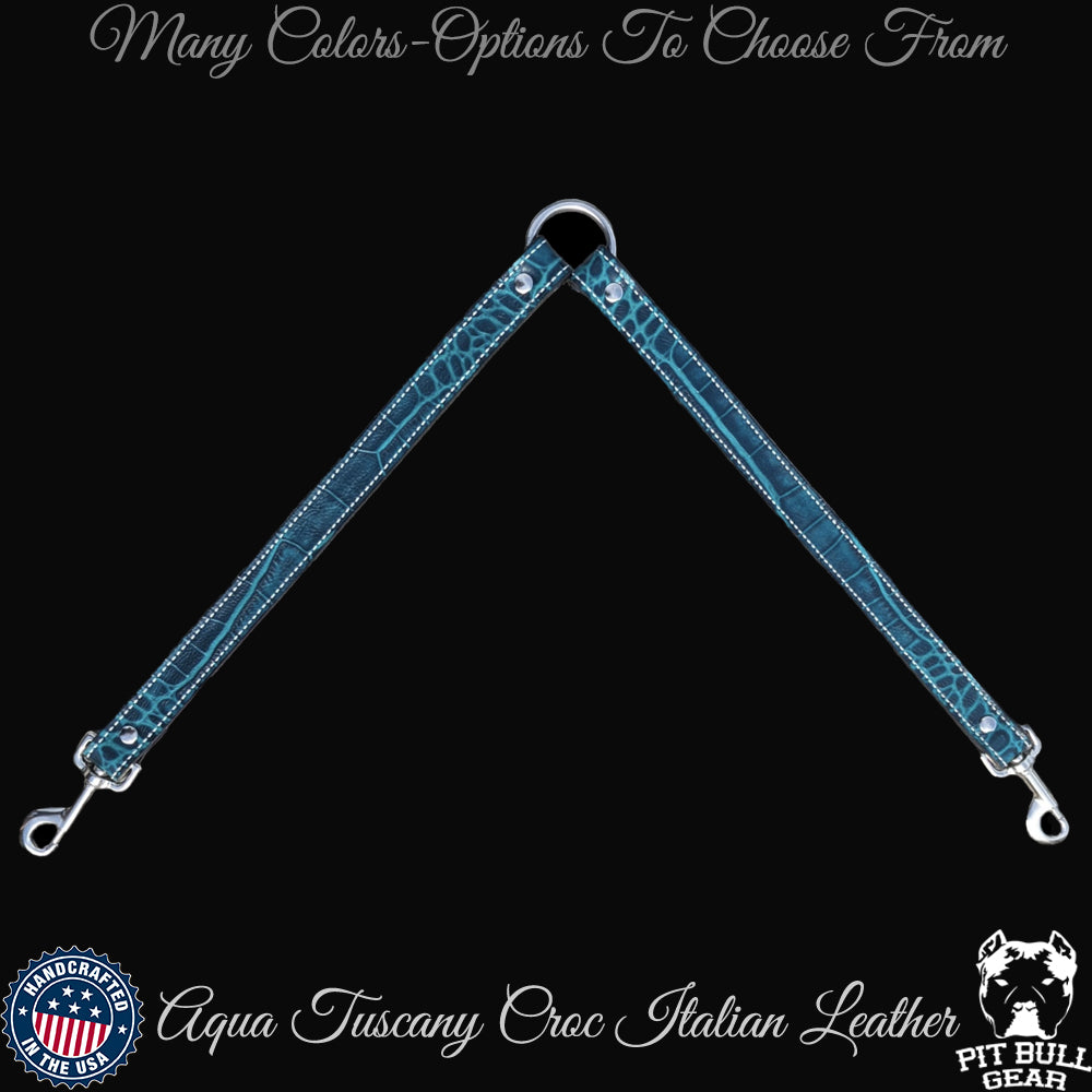 Leather Double Dog Leash Coupler