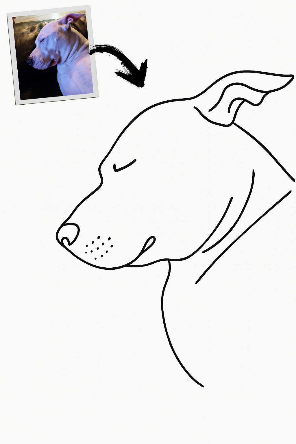 Custom Minimalist Line Art Pet Portrait – Timeless, Elegant Pet Artwork from Your Photo