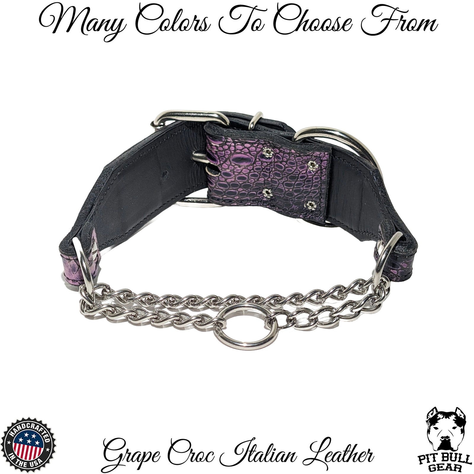 LM9 - 2" Wide Leather Martingale Collar with Buckle