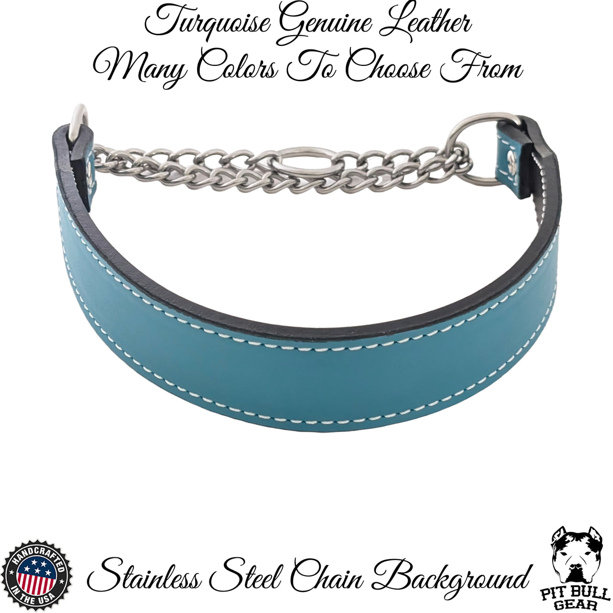 LM15 - 1.5" Wide Leather Martingale Collar