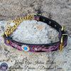 LM2 - Leather Martingale Collar with Daisies & Gems - 1"