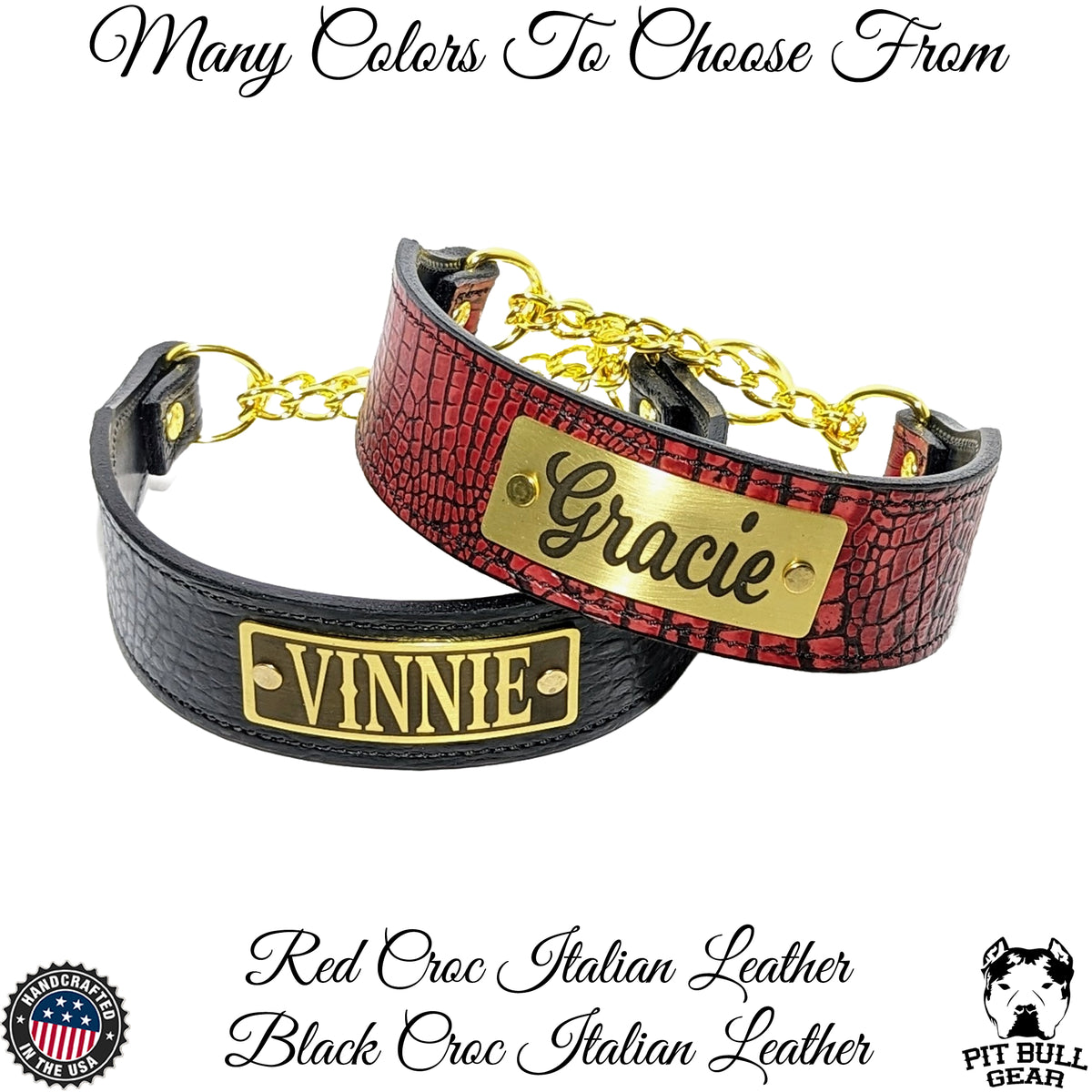 LM7NG - 2&quot; Wide Personalized Leather Martingale Dog Collar