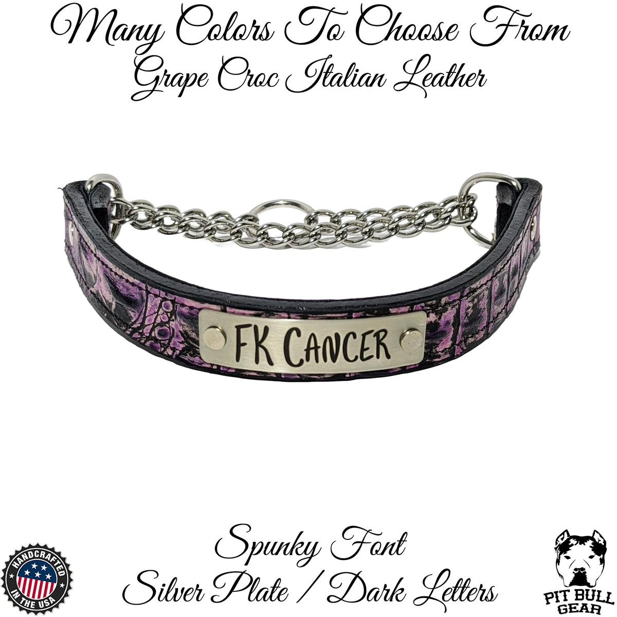 LM5 - 1&quot; Wide Personalized Leather Martingale Dog Collar
