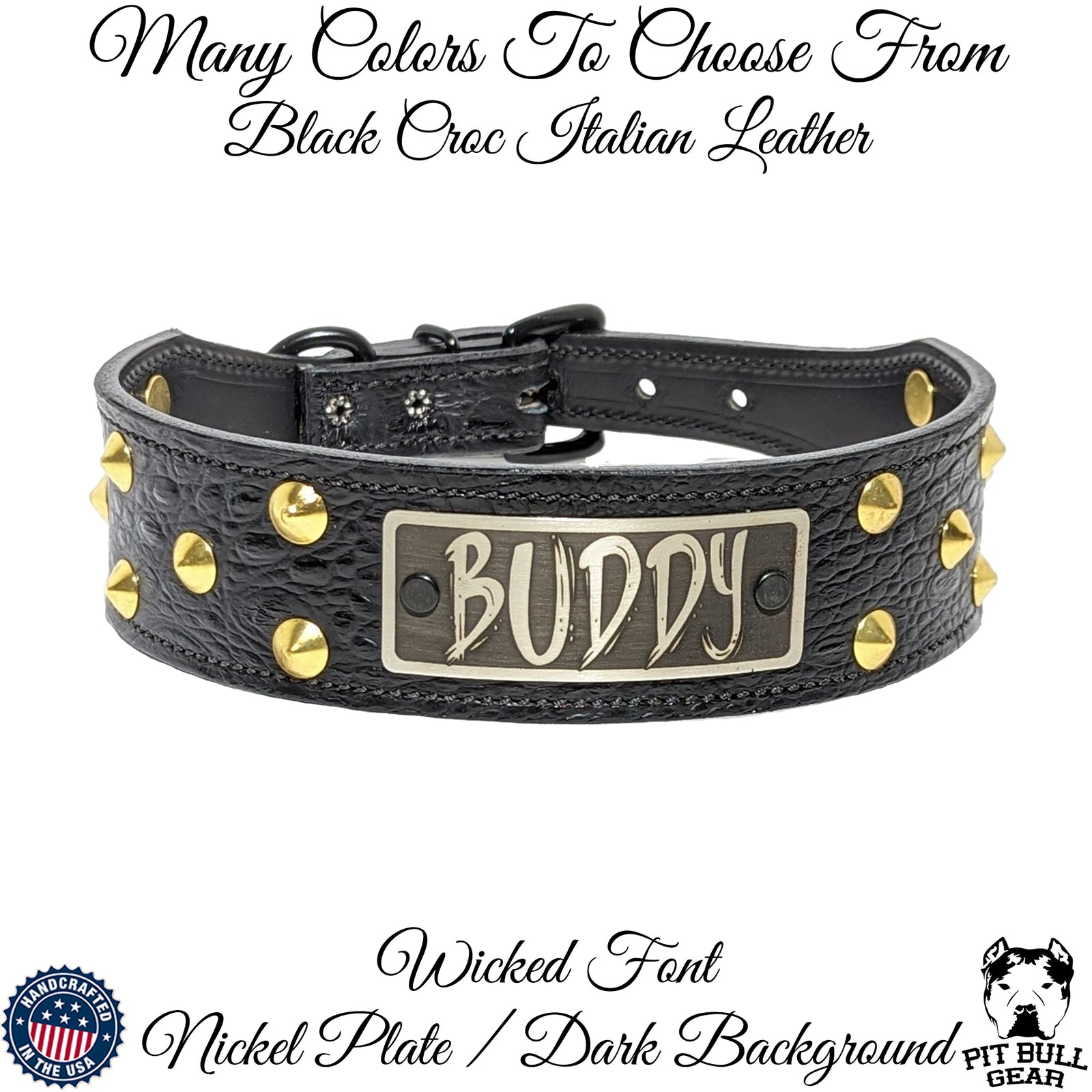 N5 - Tachuelas para placa de identificación de cuero cónico de 2" de ancho para collar de perro