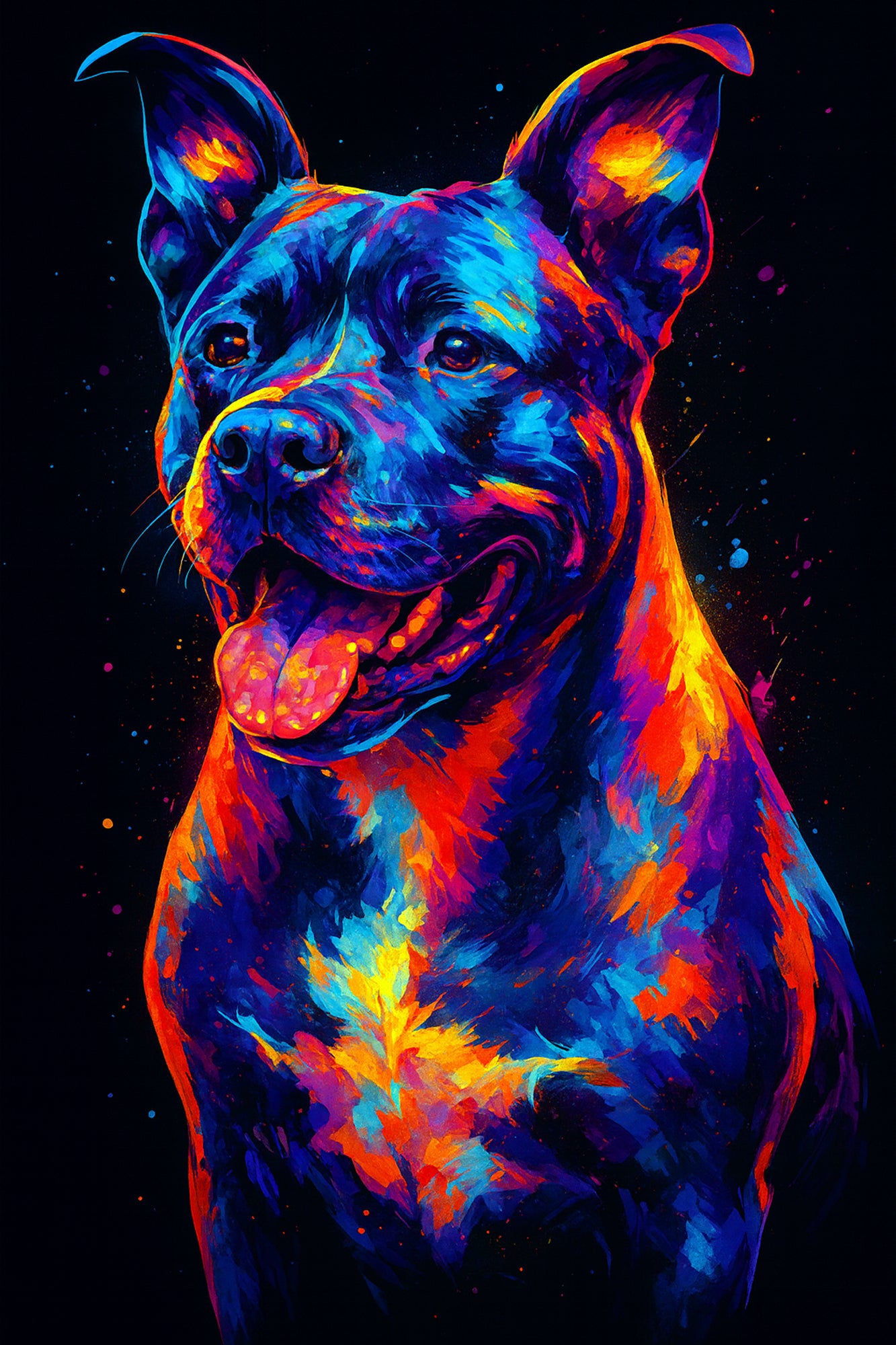 Custom Neon Pop Art Dog Portrait – Vibrant Digital Masterpiece