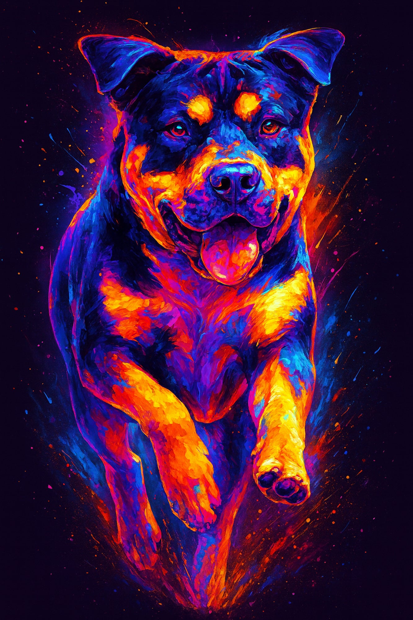 Custom Neon Pop Art Dog Portrait – Vibrant Digital Masterpiece