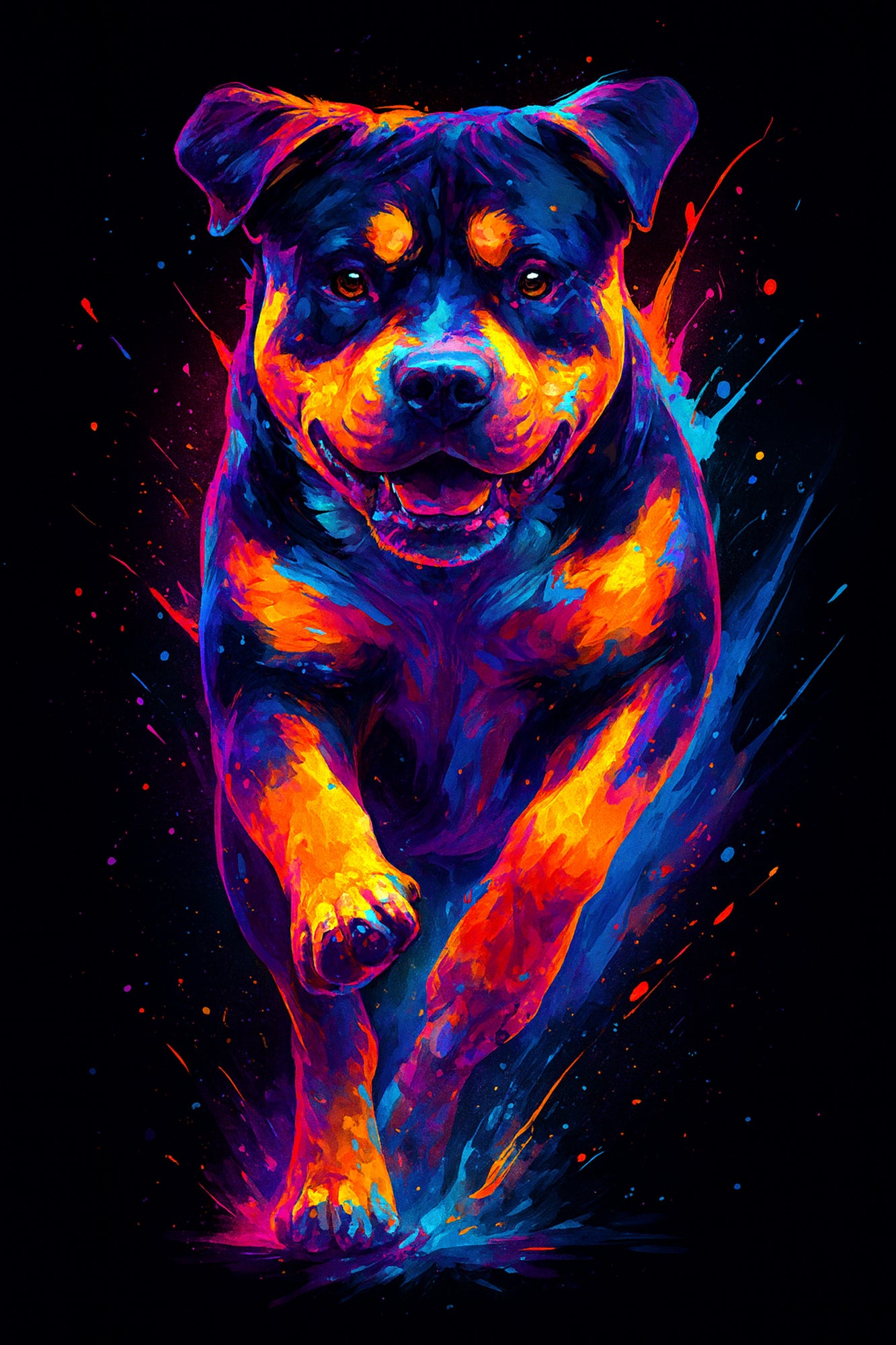 Custom Neon Pop Art Dog Portrait – Vibrant Digital Masterpiece