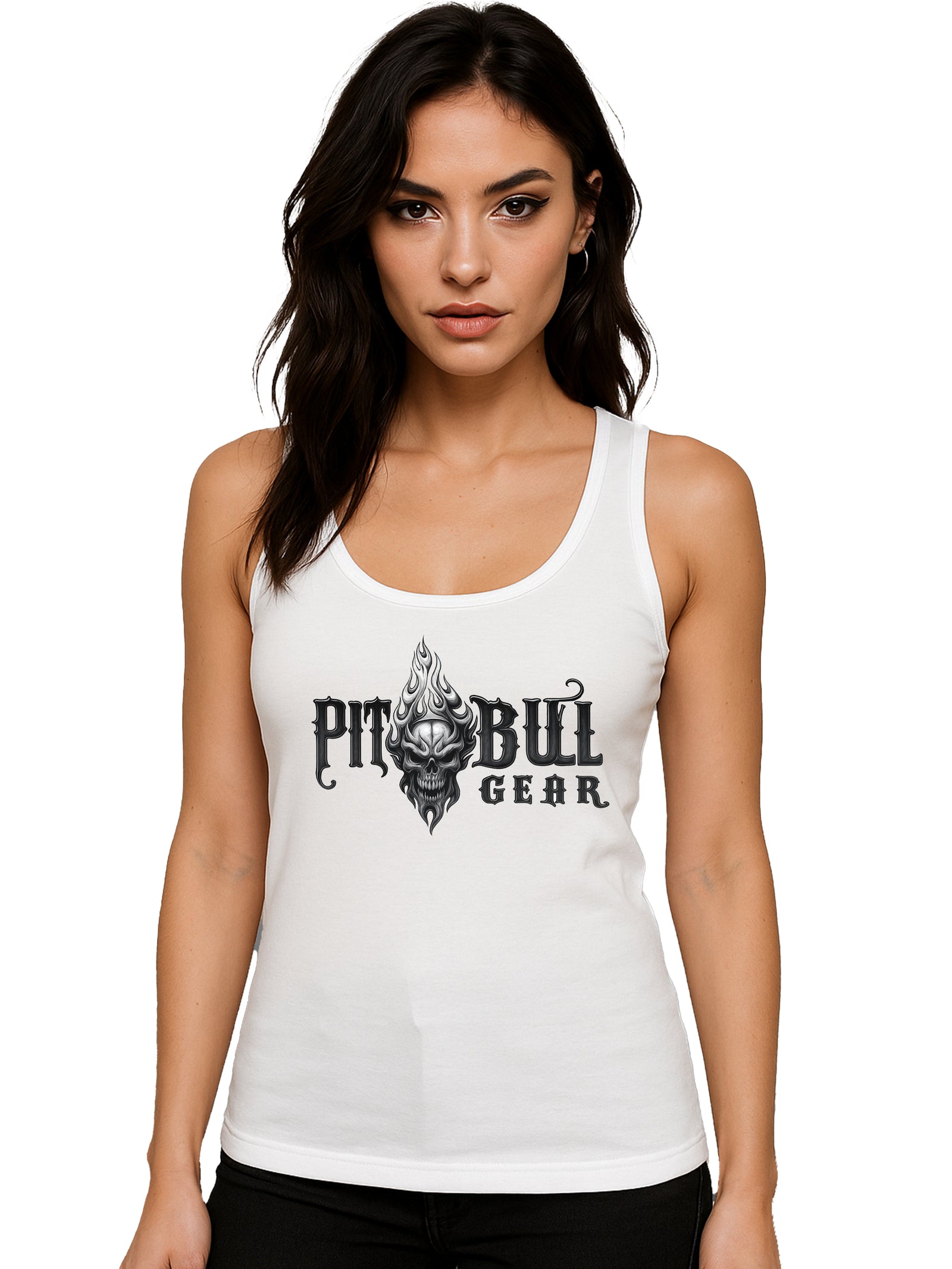 Pit Bull Gear Flaming Skull - Tank Top