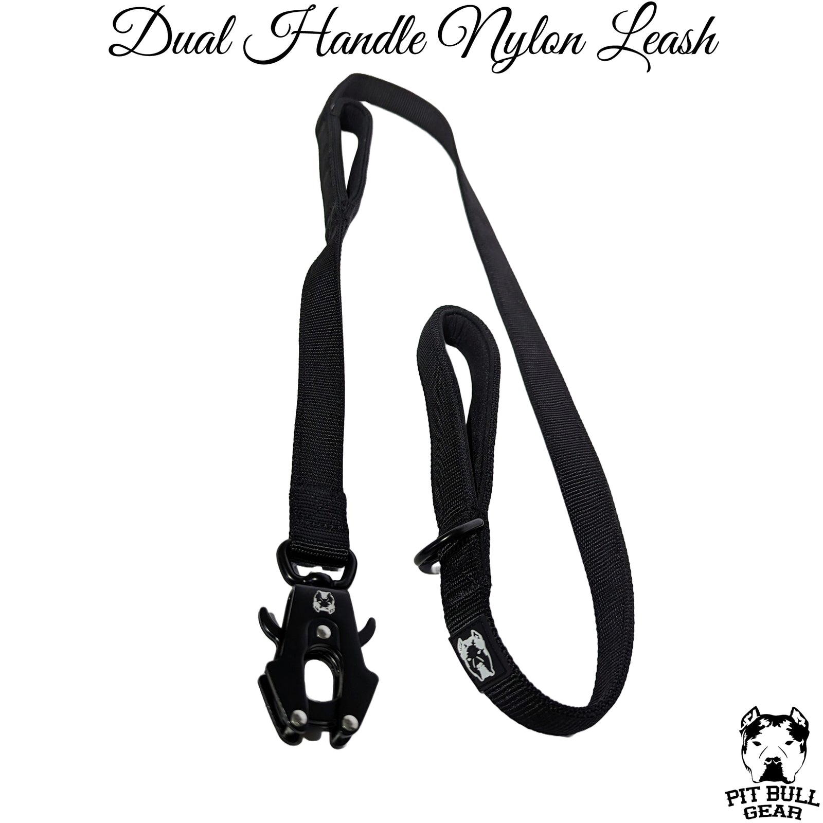 Dual Handle Nylon Leash Heavy Duty Traffic Nylon Leash Frog Clip
