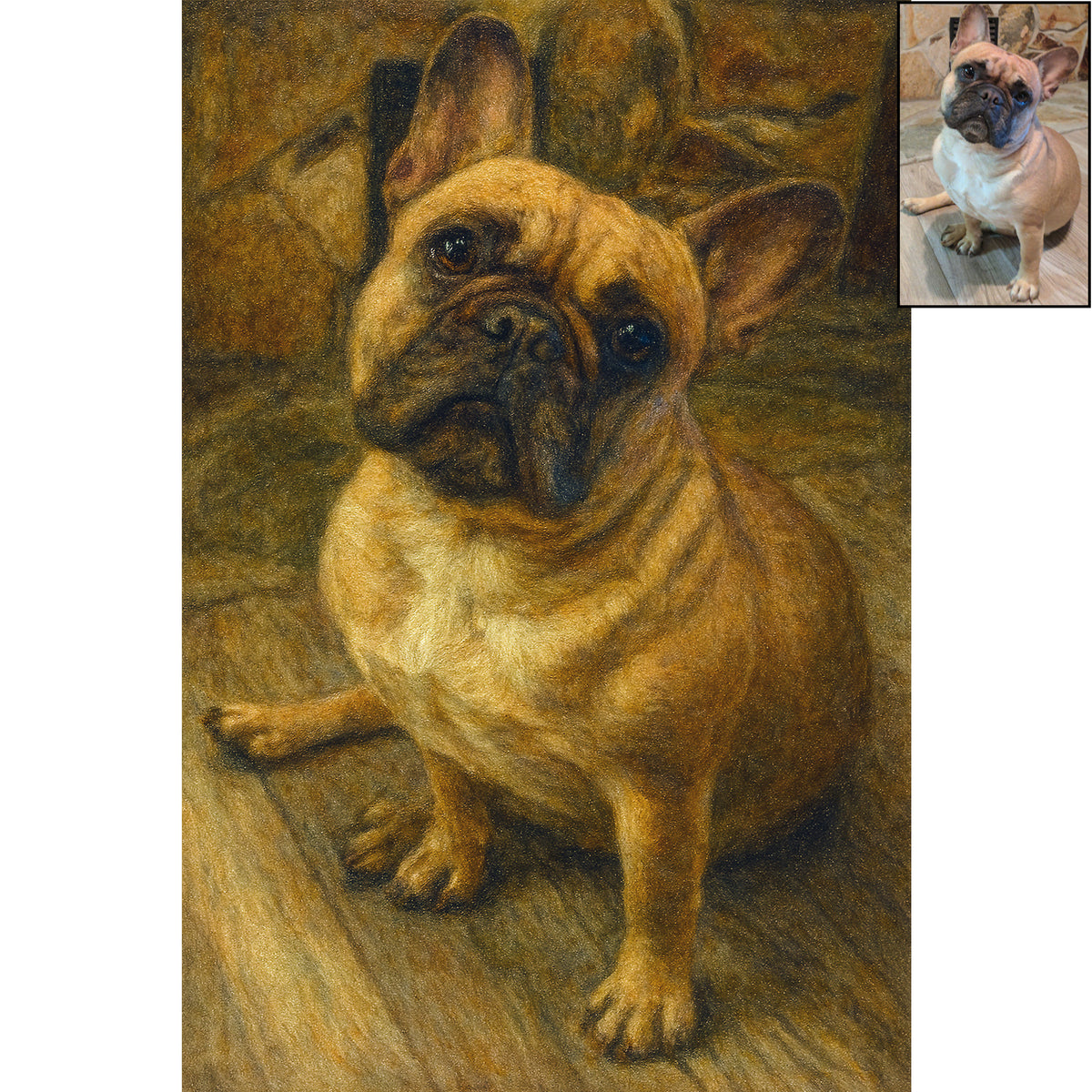 Custom Oil Painting-Style Portrait from Photo – Dog, Couple, or Family