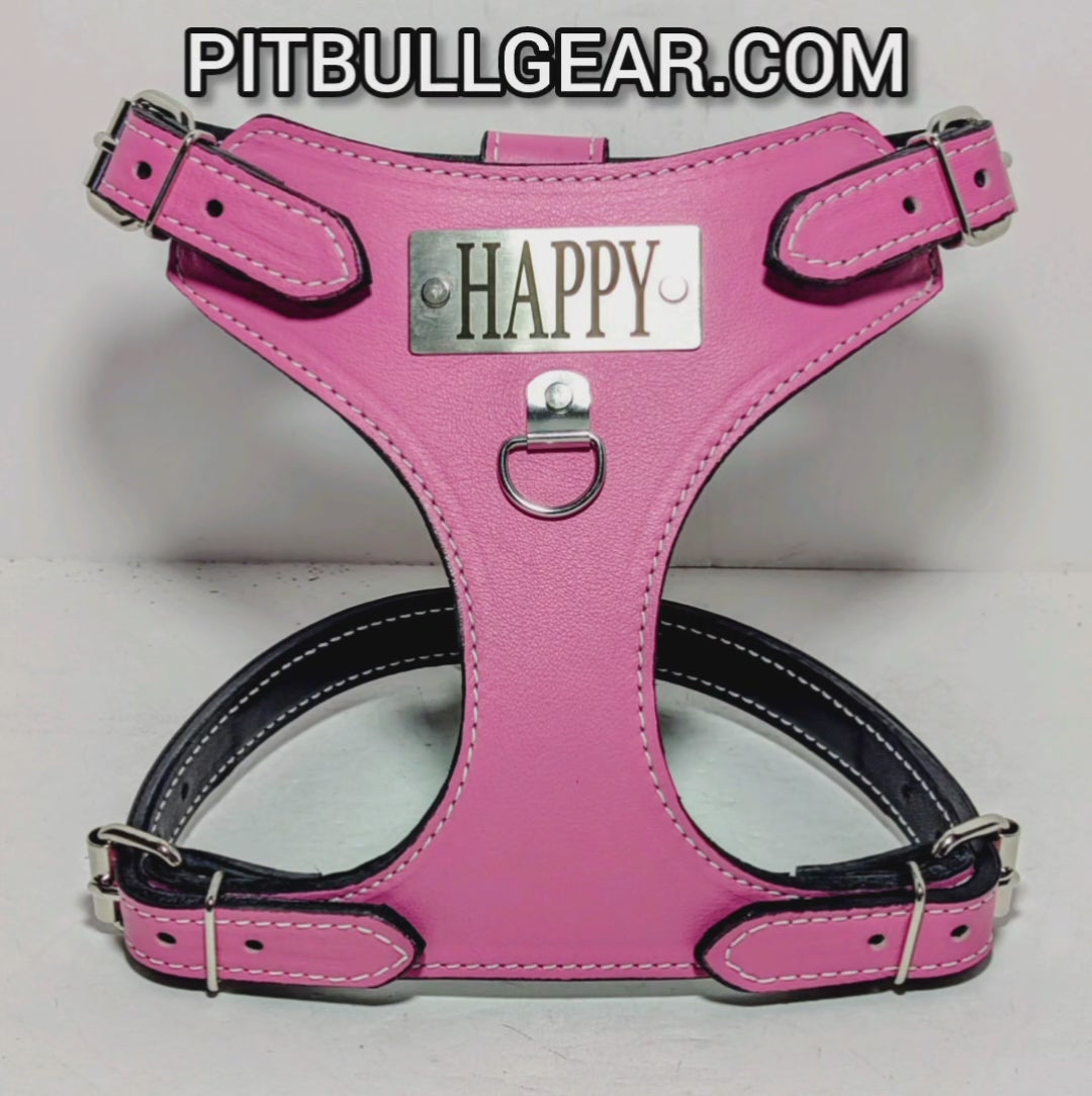 FBH1 - French Bulldog Personalized Leather Harness
