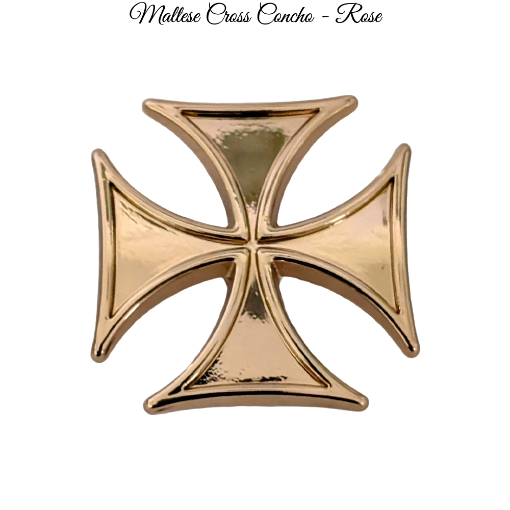 Concho - Rose Gold Maltese Iron Cross Concho Screwback