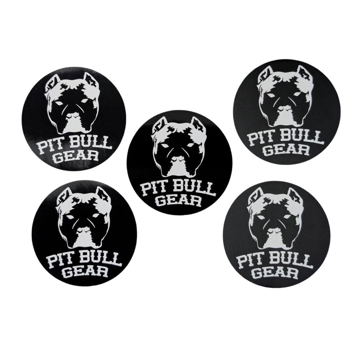 Pit Bull Gear Sticker Pack – 5 Round 3&quot; Stickers