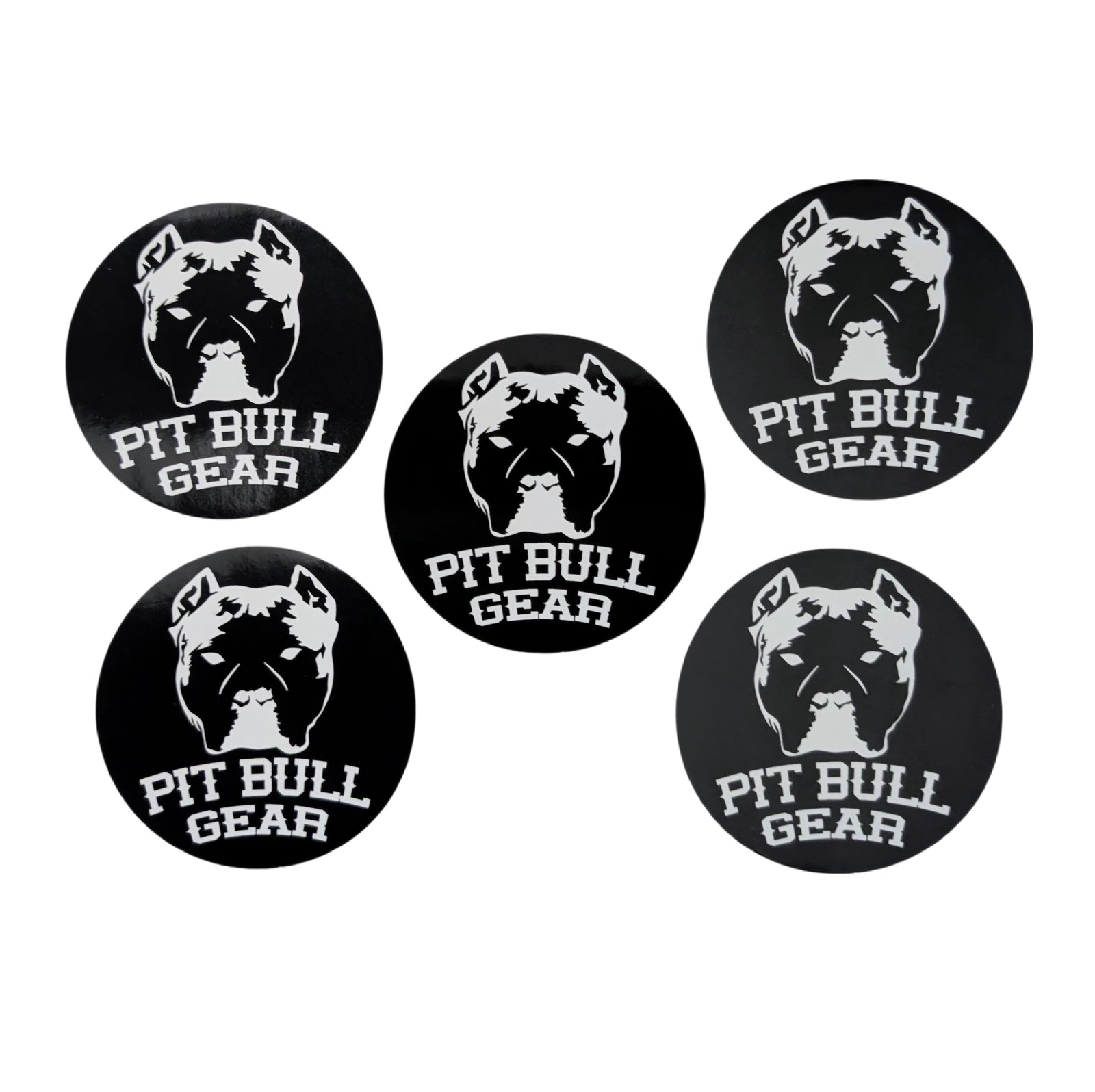 Pit Bull Gear Sticker Pack – 5 Round 3" Stickers
