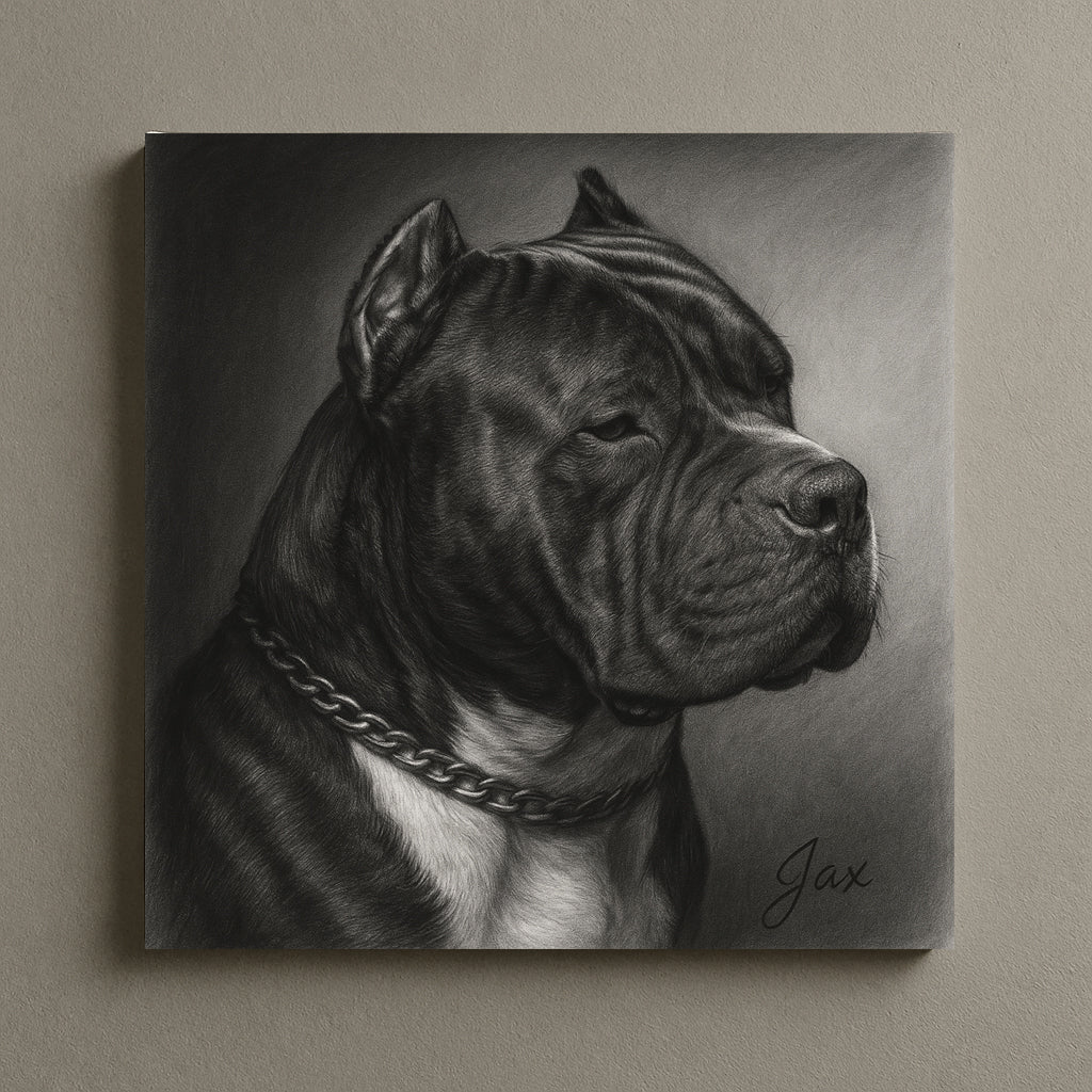 Custom Charcoal Style Pet Portrait – Digital Dog Art from Your Photo
