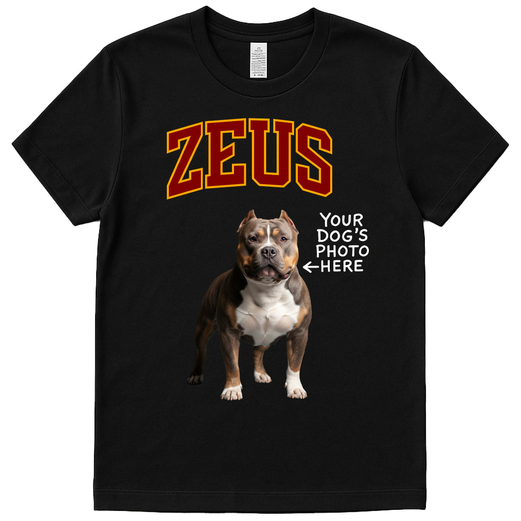 Custom Dog Photo + Name T-Shirt