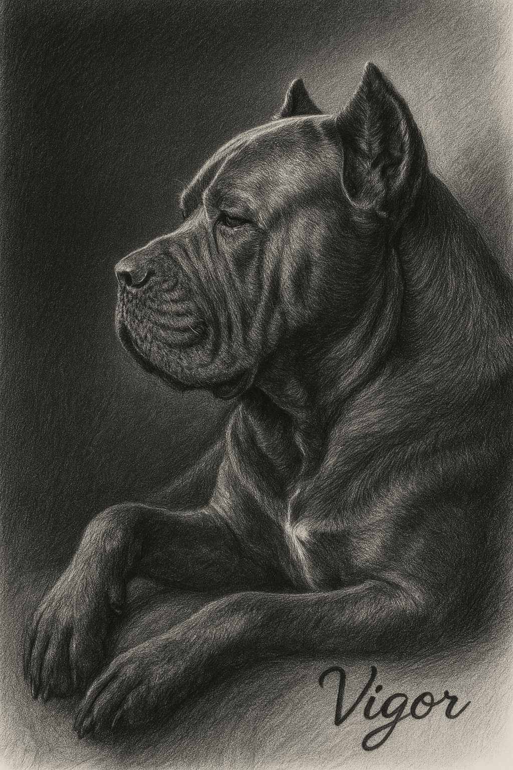 Custom Charcoal Style Pet Portrait – Digital Dog Art from Your Photo