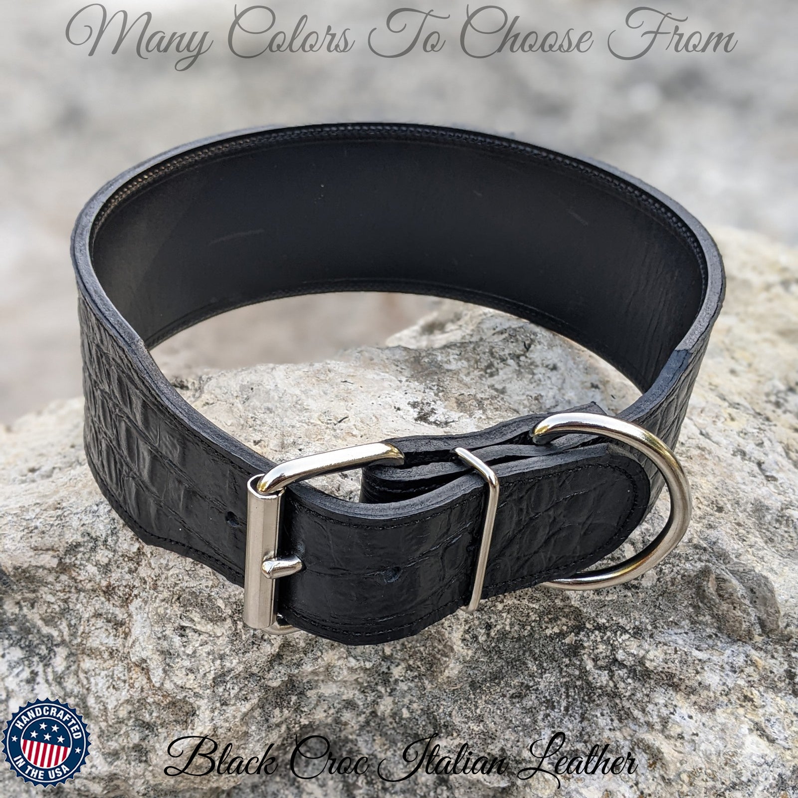 X1 - Collar de cuero para perros de 3" de ancho