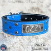 Leather Dog Collar, Personalized Name Plate Studded 2" Wide - N12