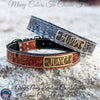 N7 - 1.5" Wide Leather Dog Collar Personalized Name Plate