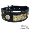 NJ6 - 2 1/2" Personalized Military Leather Dog Collar