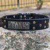 Leather Dog Collar, Personalized Name Studded Collar, 1.5" Wide - V16