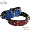 V33 - 1.5" Wide Spiked & Studded Leather Dog Collar