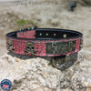 VN47 - 1 1/2" Name Plate Leather Dog Collar w/Skulls