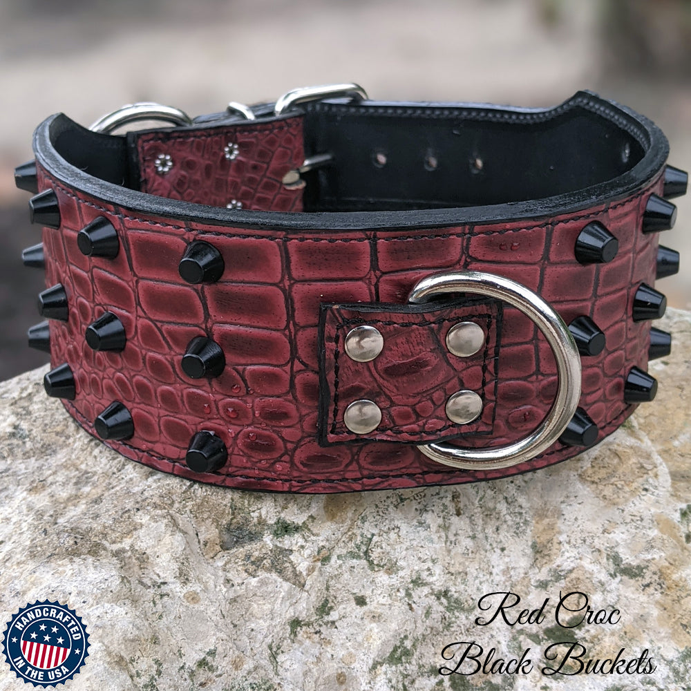 X9 - 3" Wide Studded Leather Dog Collar