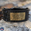 NX1 - Personalized Name Plate Spiked Leather Dog Collar - 3" Wide