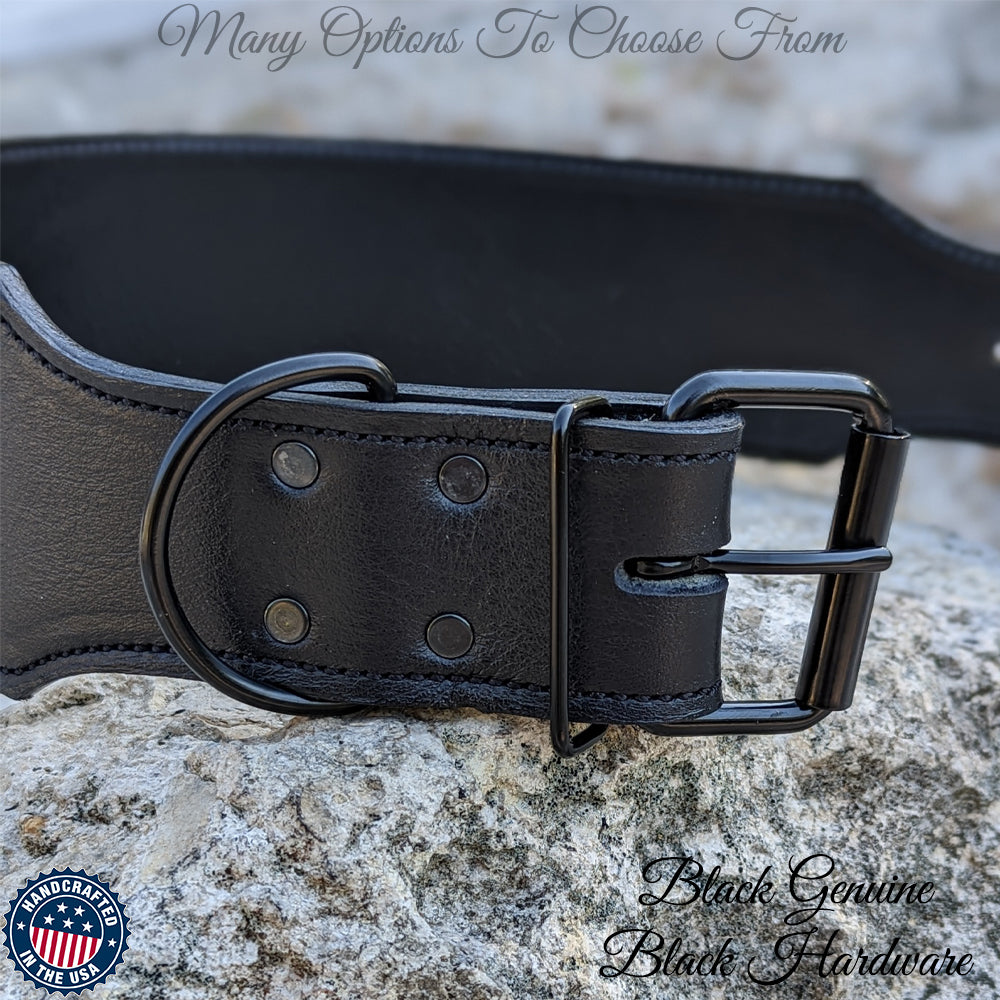 X1 - Collar de cuero para perros de 3" de ancho