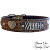 DV2 - 1 1/2" Name Hearts & Gems Leather Collar