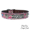 DV2 - 1 1/2" Name Hearts & Gems Leather Collar