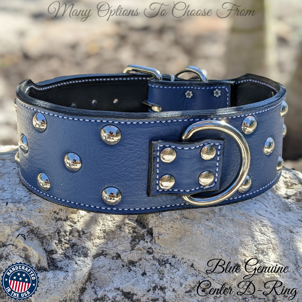 J38 - 2 1/2&quot; Studded Leather Dog Collar