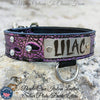 N11 - 1.5" Wide Leather Dog Collar with Name Plate & Gems