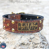 N12 - 2" Personalized Name Plate Studded Leather Dog Collar