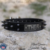 N14 - 1.5" Wide Spiked Leather Dog Collar Personalized Name Plate