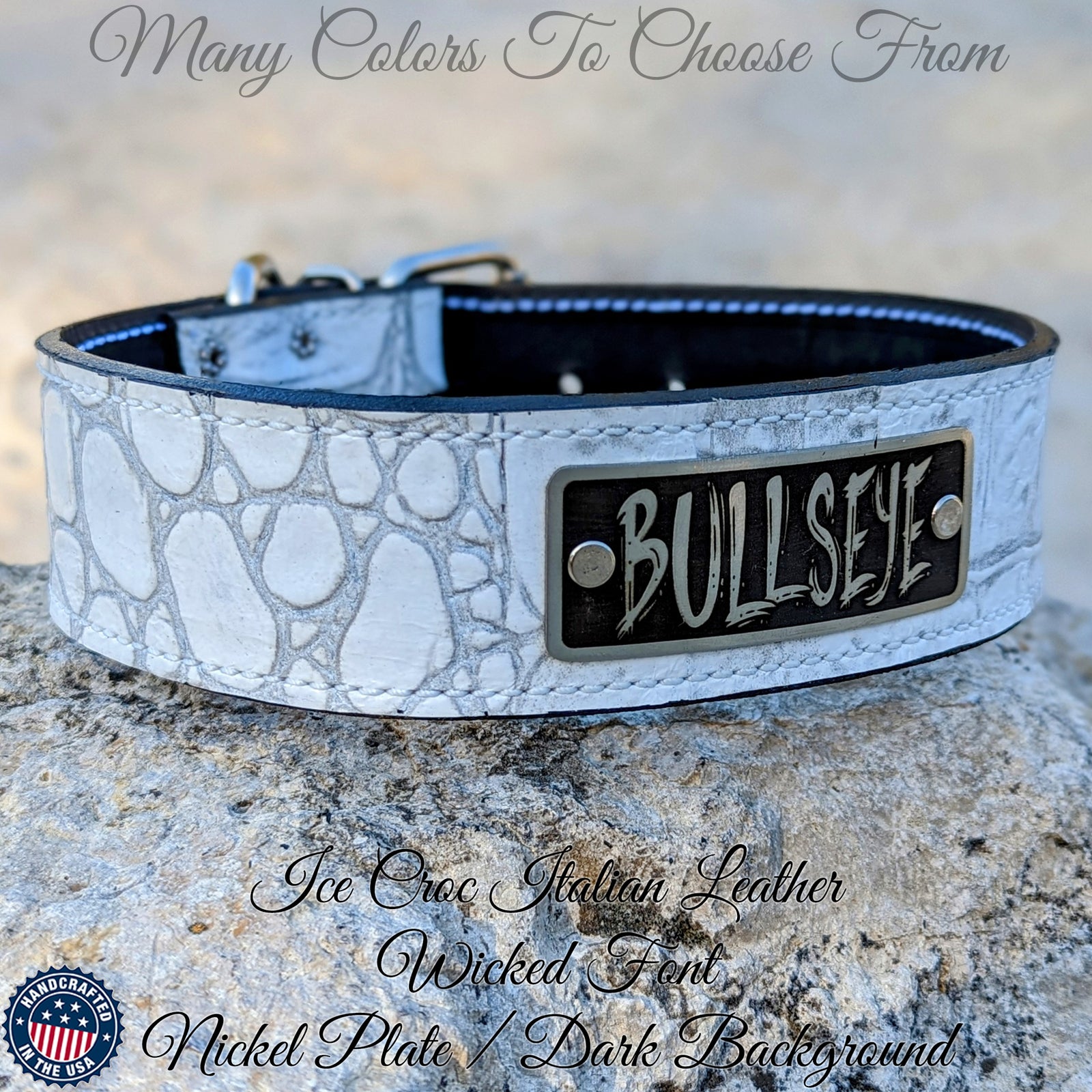 N15 - 2" Wide Personalized Leather Dog Collar