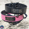 N15 - 2" Wide Leather Dog Collar with Name Plate