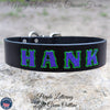 Leather Dog Collar Hand Painted Name Collar 1-Ply 1.5" Wide -  N3