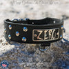 Leather Tapered Dog Collar Name Plate with Studs 2" Wide - N5