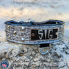 Leather Tapered Dog Collar Name Plate with Studs 2" Wide - N5