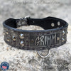 Leather Tapered Dog Collar Name Plate with Studs 2" Wide - N5