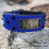 Leather Dog Collar, Personalized Name Plate Dog Collar 2.5" Wide - NJ8