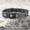Leather Dog Collar Personalized Nameplate Collar Studded 1" Wide - NU2