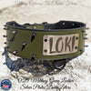 NX1 - Personalized Name Plate Spiked Leather Dog Collar - 3" Wide