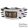 NX2 - 3" Name Plate Spiked Leather Dog Collar