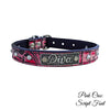 U13 - Name Plate 1" Leather Dog Collar w/Gems