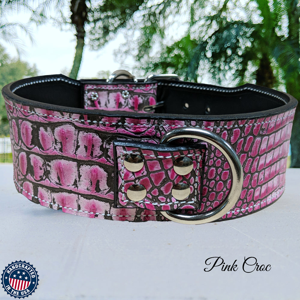 J25 - Collar de cuero para perros de 2,5" de ancho