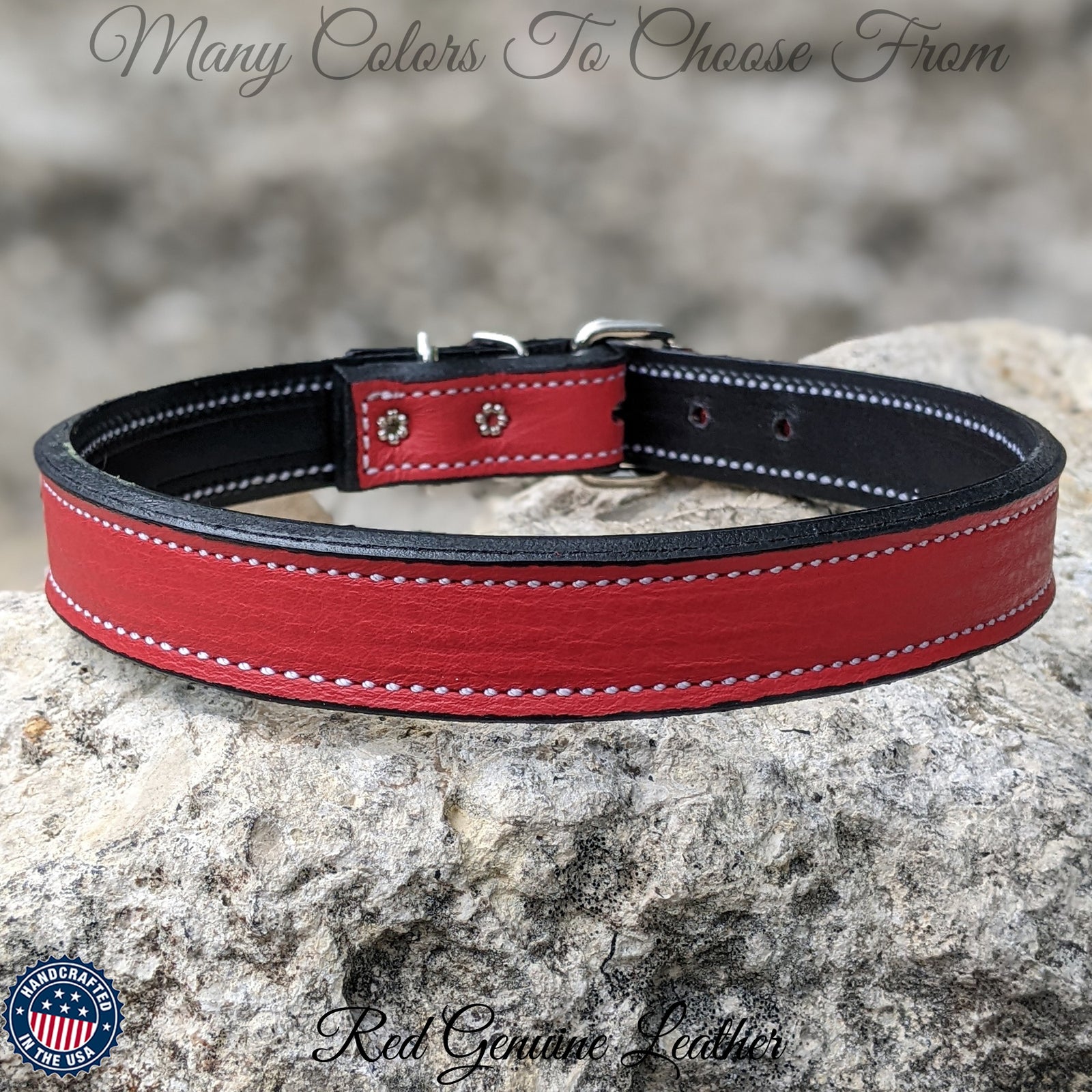 Collar de cuero para perros de 1" de ancho